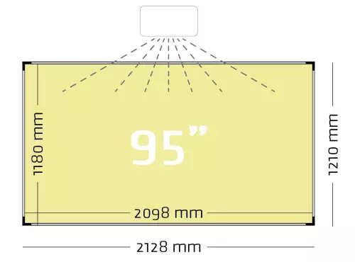 WhiteboardMatch Projectiebord emailstaal mat wit (16:9), Extraflat profiel, enkelvlaks voor pen projector (o.a. Epson 1480Fi en 725Wi), muurmontage (50343)