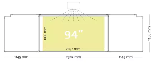 WhiteboardMatch Projectiebord emailstaal mat wit (16:9), Extraflat profiel, 5-vlaks voor touch projector (o.a. Epson 1485Fi en 735Fi), muurmontage (50350)