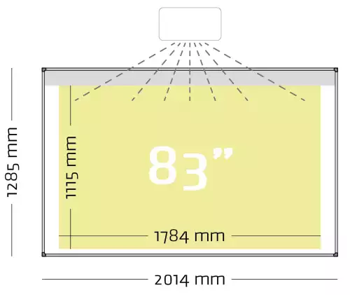 WhiteboardMatch Projectiebord emailstaal mat wit (16:10), enkelvlaks, Softline 8mm profiel voor touch projectoren (o.a. Epson 695Wi), muurmontage (50373)