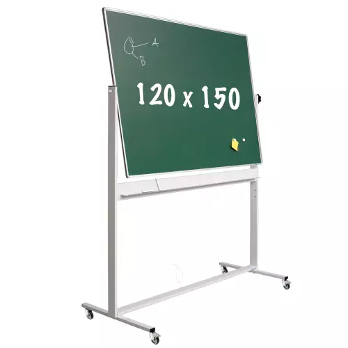 WhiteboardMatch Krijtbord Deluxe - Magnetisch - Dubbelzijdig - Kantelbaar bord - Schoolbord - Eenvoudige montage - Geëmailleerd staal - Groen - 120x150cm (50380)