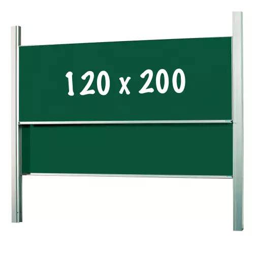 WhiteboardMatch Krijtbord Deluxe - In hoogte verstelbaar - Dubbelzijdig bord - Schoolbord - Eenvoudige montage - Geëmailleerd staal - Groen - 200x120cm (50386)