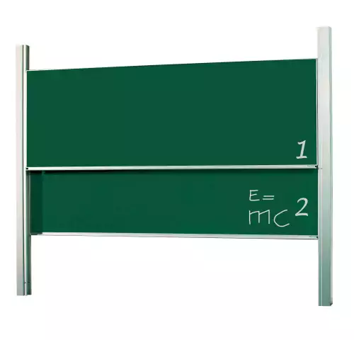 WhiteboardMatch Krijtbord Deluxe - In hoogte verstelbaar - Dubbelzijdig bord - Schoolbord - Eenvoudige montage - Geëmailleerd staal - Groen - 200x120cm (50386)