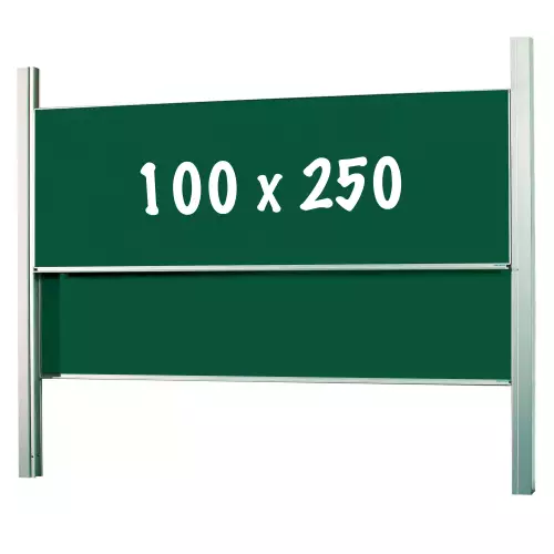 WhiteboardMatch Krijtbord Deluxe - In hoogte verstelbaar - Dubbelzijdig bord - Schoolbord - Eenvoudige montage - Geëmailleerd staal - Groen - 100x250cm (50388)