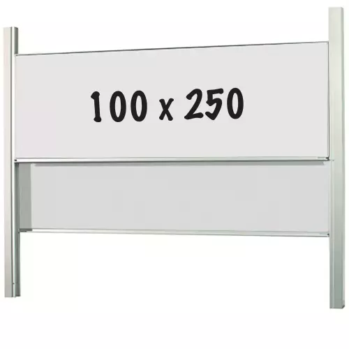 WhiteboardMatch Whiteboard PRO - 2 in 1 - Geëmailleerd staal - Weekplanner - Maandplanner - Jaarplanner - Magnetisch - Wit - 100x250cm (50389)