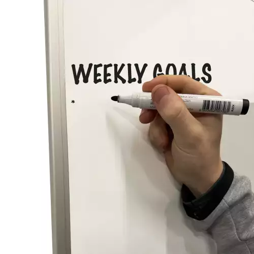 WhiteboardMatch Whiteboard PRO - 2 in 1 - Geëmailleerd staal - Weekplanner - Maandplanner - Jaarplanner - Magnetisch - Wit - 100x250cm (50389)