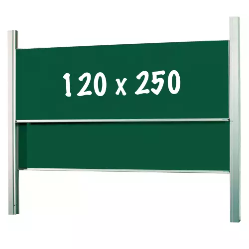 WhiteboardMatch Krijtbord Deluxe - In hoogte verstelbaar - Dubbelzijdig bord - Schoolbord - Eenvoudige montage - Geëmailleerd staal - Groen - 250x120cm (50390)