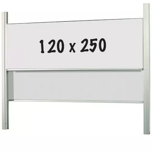 WhiteboardMatch Whiteboard PRO - 2 in 1 - Geëmailleerd staal - Weekplanner - Maandplanner - Jaarplanner - Magnetisch - Wit - 120x250cm (50391)