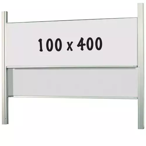 WhiteboardMatch Whiteboard PRO - 2 in 1 - Geëmailleerd staal - Weekplanner - Maandplanner - Jaarplanner - Magnetisch - Wit - 100x400cm (50397)