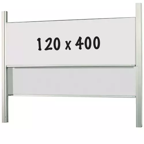 WhiteboardMatch Whiteboard PRO - 2 in 1 - Geëmailleerd staal - Weekplanner - Maandplanner - Jaarplanner - Magnetisch - Wit - 120x400cm (50399)