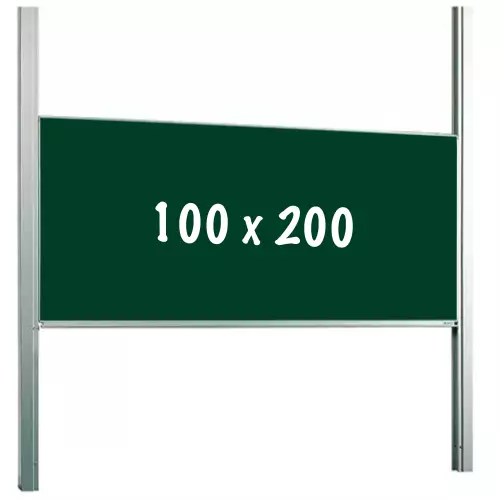 WhiteboardMatch Krijtbord PRO - In hoogte verstelbaar - Enkelzijdig bord - Schoolbord - Eenvoudige montage - Geëmailleerd staal - Groen - 100x200cm (50400)