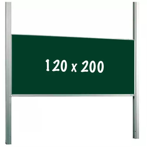WhiteboardMatch Krijtbord PRO - In hoogte verstelbaar - Enkelzijdig bord - Schoolbord - Eenvoudige montage - Geëmailleerd staal - Groen - 200x120cm (50402)
