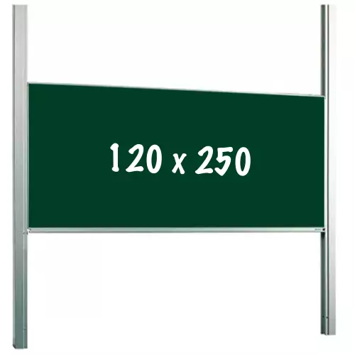 WhiteboardMatch Krijtbord PRO - In hoogte verstelbaar - Enkelzijdig bord - Schoolbord - Eenvoudige montage - Geëmailleerd staal - Groen - 120x250cm (50406)