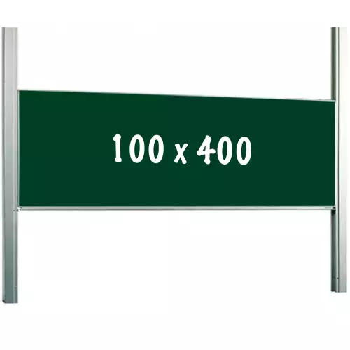 WhiteboardMatch Krijtbord PRO - In hoogte verstelbaar - Enkelzijdig bord - Schoolbord - Eenvoudige montage - Geëmailleerd staal - Groen - 100x400cm (50412)
