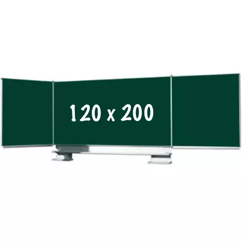 WhiteboardMatch Krijtbord PRO - Schuifmechanisme - Vijfzijdig bord - Schoolbord - Eenvoudige montage - Geëmailleerd staal - Groen - 200x120cm (50422)