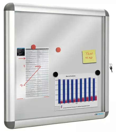 WhiteboardMatch Binnen/buitenvitrine Rondo, vleugeldeur, 9xA4 77x103 (50461)