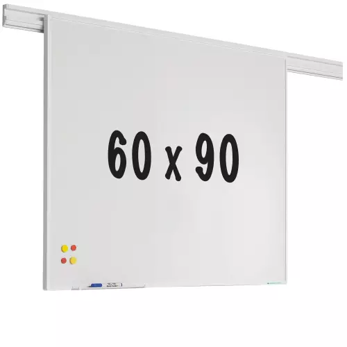 WhiteboardMatch Whiteboardrail PRO - Geëmailleerd staal - Weekplanner - Maandplanner - Jaarplanner - Magnetisch - Wit - 60x90cm (50487)