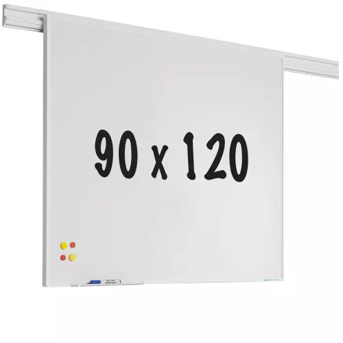 WhiteboardMatch Whiteboardrail PRO - Geëmailleerd staal - Weekplanner - Maandplanner - Jaarplanner - Magnetisch - Wit - 90x120cm (50489)