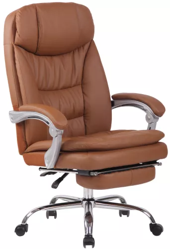In And OutdoorMatch In And OutdoorMatch Bureaustoel Rona - Kunstleer - Bruin - Hoogwaardige bekleding - Comfortabel gevoerd - Metalen frame - Luxe uitstraling (57907)
