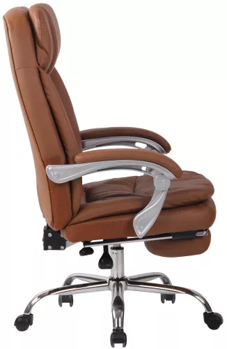 In And OutdoorMatch In And OutdoorMatch Bureaustoel Rona - Kunstleer - Bruin - Hoogwaardige bekleding - Comfortabel gevoerd - Metalen frame - Luxe uitstraling (57907)