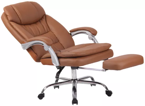 In And OutdoorMatch In And OutdoorMatch Bureaustoel Rona - Kunstleer - Bruin - Hoogwaardige bekleding - Comfortabel gevoerd - Metalen frame - Luxe uitstraling (57907)