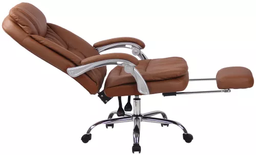 In And OutdoorMatch In And OutdoorMatch Bureaustoel Rona - Kunstleer - Bruin - Hoogwaardige bekleding - Comfortabel gevoerd - Metalen frame - Luxe uitstraling (57907)