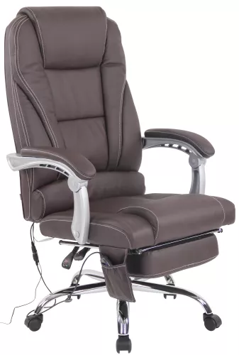 In And OutdoorMatch In And OutdoorMatch Bureaustoel Carlos - Echt Leer - Met Massage Functie - Luxe Bureaustoel - Bruin - Elegante Look (58011)