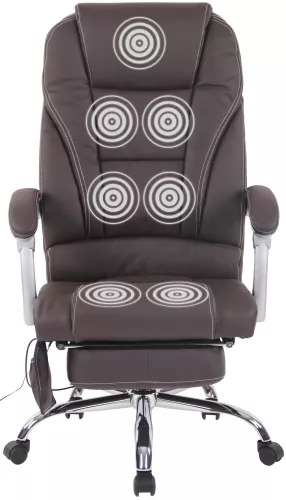 In And OutdoorMatch In And OutdoorMatch Bureaustoel Carlos - Echt Leer - Met Massage Functie - Luxe Bureaustoel - Bruin - Elegante Look (58011)
