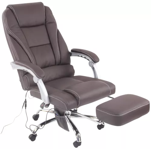 In And OutdoorMatch In And OutdoorMatch Bureaustoel Carlos - Echt Leer - Met Massage Functie - Luxe Bureaustoel - Bruin - Elegante Look (58011)
