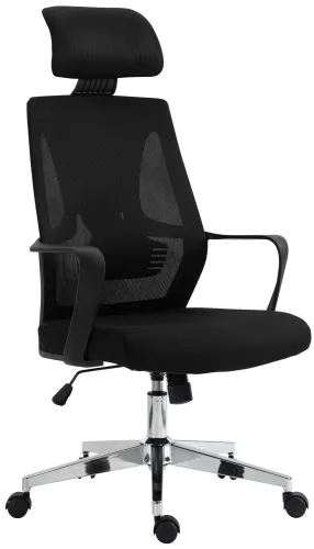 In And OutdoorMatch In And OutdoorMatch Bureaustoel Corina - Polyester - Metalen Frame - Zwart - Exclusieve Look - Game Chair (58034)