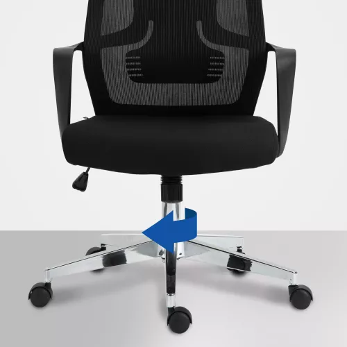 In And OutdoorMatch In And OutdoorMatch Bureaustoel Corina - Polyester - Metalen Frame - Zwart - Exclusieve Look - Game Chair (58034)