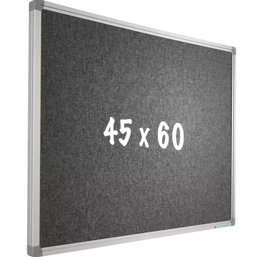 WhiteboardMatch Prikbord Camira stof PRO - Aluminium lijst - Eenvoudige montage - Punaises - Prikborden - 45x60cm (50570)
