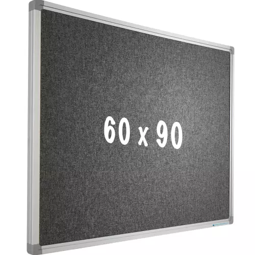 WhiteboardMatch Prikbord Camira stof PRO - Aluminium frame - Eenvoudige montage - Punaises - Prikborden - 60x90cm (50571)