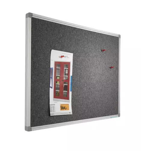 WhiteboardMatch Prikbord Camira stof PRO - Aluminium frame - Eenvoudige montage - Punaises - Prikborden - 60x90cm (50571)