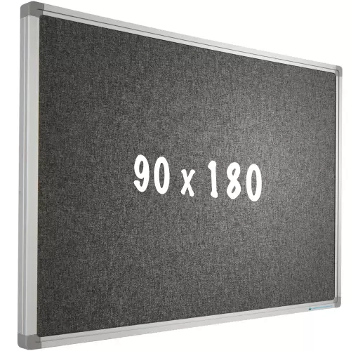 WhiteboardMatch Prikbord Camira stof PRO - Aluminium lijst - Eenvoudige montage - Punaises - Prikborden - 90x180cm (50573)