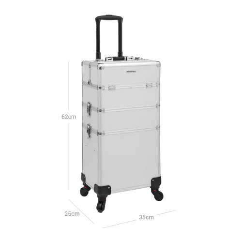 In And OutdoorMatch In And OutdoorMatch Beautycase Mylene - Professionele make-up koffer- Reis bagage afmeting - 3 in 1  Trolley voor kappers - Roterende wielen (63572)