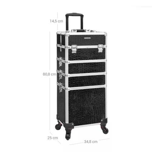 In And OutdoorMatch In And OutdoorMatch Beauty Case Monique - Trolley - Cosmetic Case - Aluminium Make-up Case - Beauty Case - Zwart (63574)
