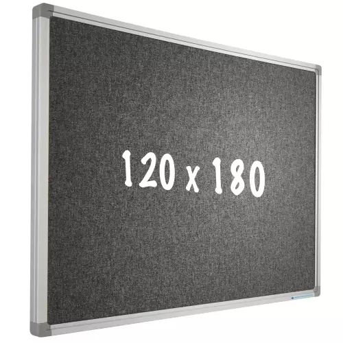 WhiteboardMatch Prikbord Camira stof PRO - Aluminium frame - Eenvoudige montage - Punaises - Prikborden - 120x180cm (50574)