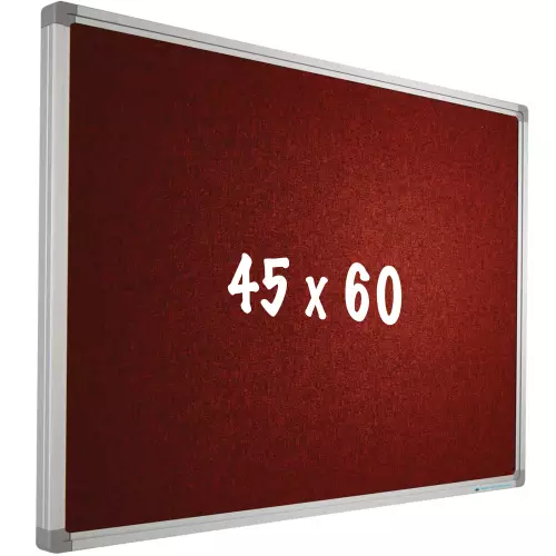 WhiteboardMatch Prikbord Camira stof PRO - Aluminium frame - Eenvoudige montage - Punaises - Rood - Prikborden - 45x60cm (50576)