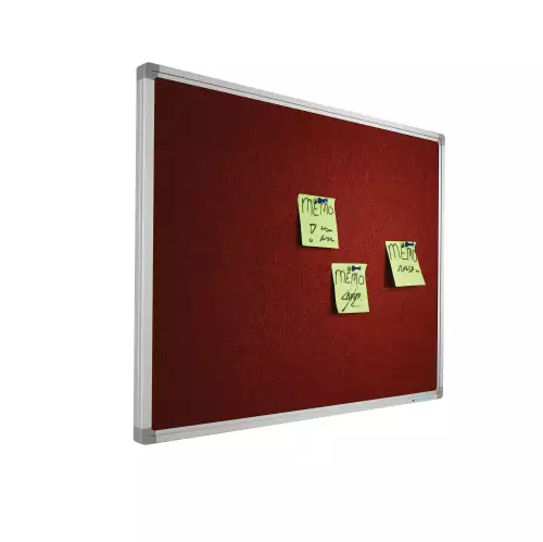 WhiteboardMatch Prikbord Camira stof PRO - Aluminium frame - Eenvoudige montage - Punaises - Rood - Prikborden - 45x60cm (50576)