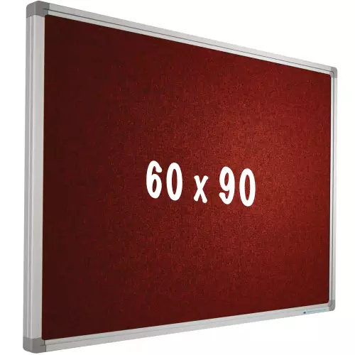WhiteboardMatch Prikbord Camira stof PRO - Aluminium frame - Eenvoudige montage - Punaises - Rood - Prikborden - 60x90cm (50577)