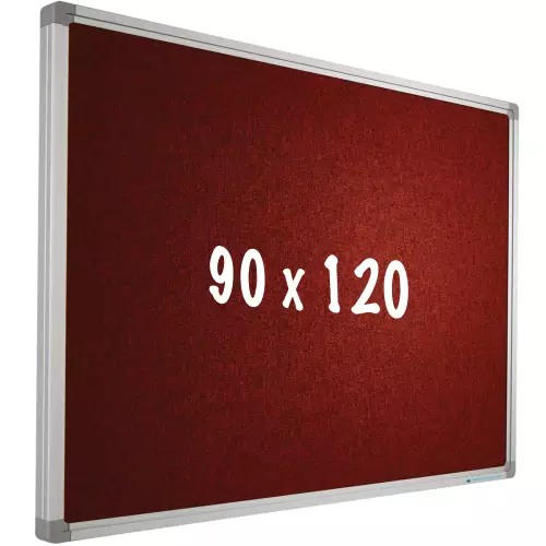 WhiteboardMatch Prikbord Camira stof PRO - Aluminium frame - Eenvoudige montage - Punaises - Rood - Prikborden - 90x120cm (50578)