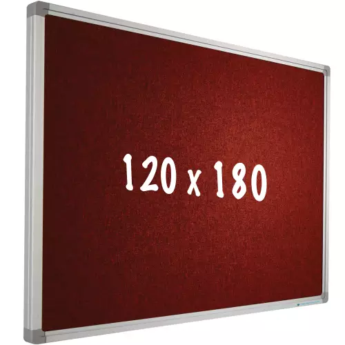 WhiteboardMatch Prikbord Camira stof PRO - Aluminium frame - Eenvoudige montage - Punaises - Rood - Prikborden - 120x180cm (50580)