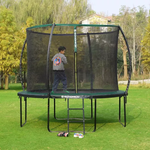 In And OutdoorMatch In And OutdoorMatch Trampoline Albina - Met veiligheidsnet & ladder - 305 cm groen - Rond - Tot 150 kg belasting selecteren (64401)