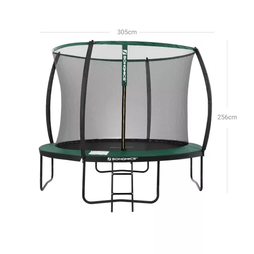 In And OutdoorMatch In And OutdoorMatch Trampoline Albina - Met veiligheidsnet & ladder - 305 cm groen - Rond - Tot 150 kg belasting selecteren (64401)
