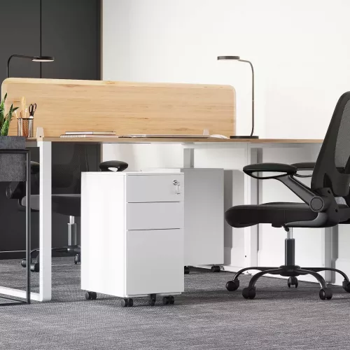 In And OutdoorMatch In And OutdoorMatch Luxe archiefkast met slot Lois - Bureaukast - Archiefkast metaal - Ladeblok bureau - Wit - 30x45x60cm (64455)