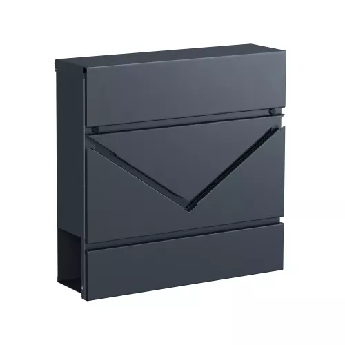 In And OutdoorMatch In And OutdoorMatch Brievenbus RVS Estel - Slot & klep - Brievenbus Brievenbus - Krantenrol Wandbrievenbus - Hangbaar - Grijs - 33x11x35cm (64913)