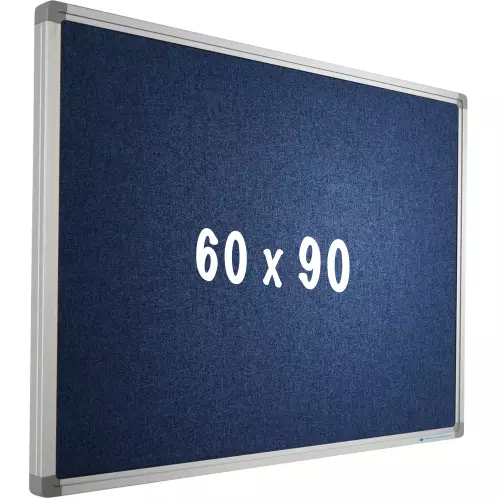 WhiteboardMatch Prikbord Camira stof PRO - Aluminium frame - Eenvoudige montage - Punaises - Blauw - Prikborden - 60x90cm (50589)
