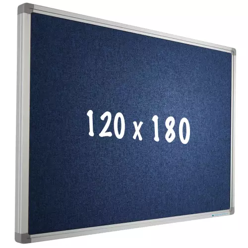 WhiteboardMatch Prikbord Camira stof PRO - Aluminium frame - Eenvoudige montage - Punaises - Blauw - Prikborden - 120x180cm (50592)