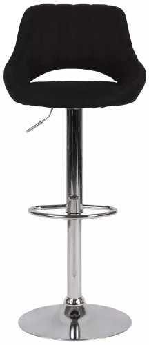In And OutdoorMatch In And OutdoorMatch Barkruk Hipo Zwart chroom Lorenz - Stof - Zithoogte 60-81cm - Ergonomische barstoelen - In hoogte verstelbaar - Set van 1 - Met rugleuning - Voor keuken en bar (66247)