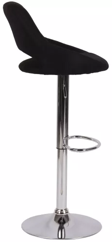 In And OutdoorMatch In And OutdoorMatch Barkruk Hipo Zwart chroom Lorenz - Stof - Zithoogte 60-81cm - Ergonomische barstoelen - In hoogte verstelbaar - Set van 1 - Met rugleuning - Voor keuken en bar (66247)
